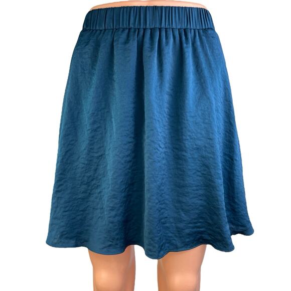 Oak + Fort Blue Elastic Waist Pull On Flowy Casual Mini A-Line Skirt Size XS - Picture 1 of 5